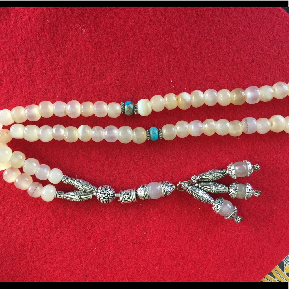 Moon stone  and turquoise stone with silver beads